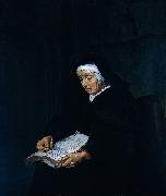 Gabriel Metsu Old Woman Meditating. oil on canvas